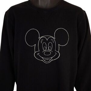 Mickey Mouse Sweatshirt Womens Size Medium Black Tokyo Disney Resort